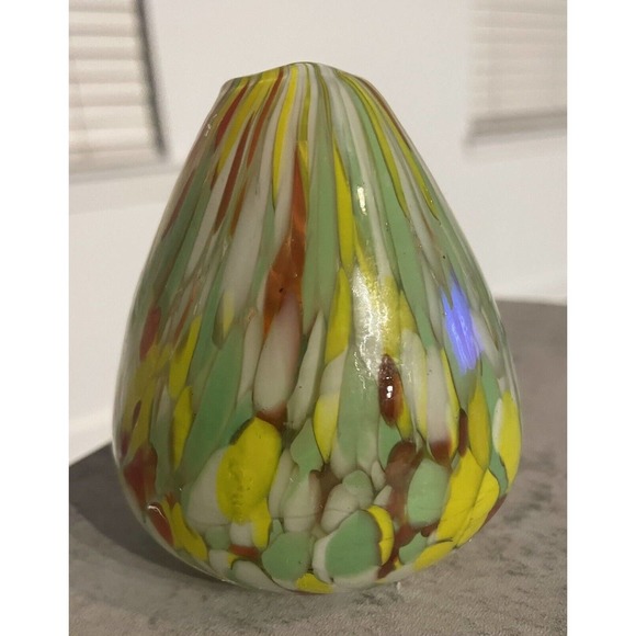 Confetti Swirled Art Glass Oil / Reed Diffuser or Bud Vase Handblown - Picture 3 of 10